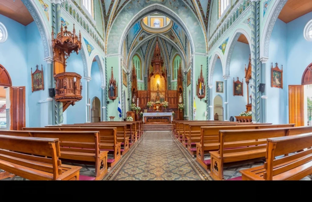Colorful Maria Auxiliadora Church Granada.
