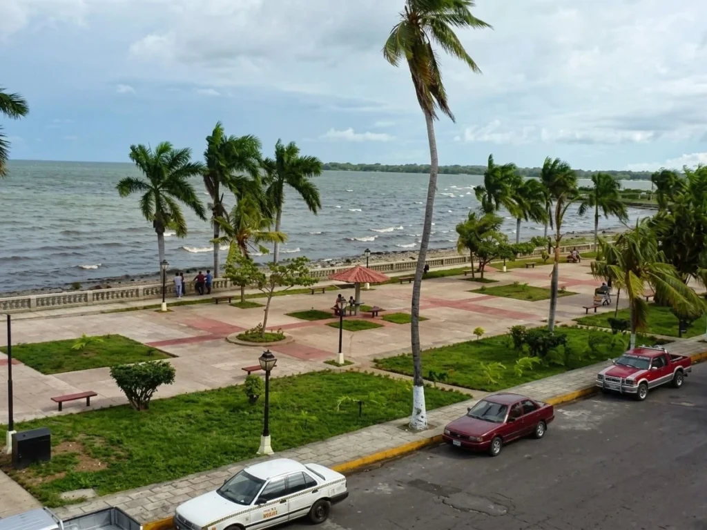 Palm trees along Granada Malecon Nicaragua