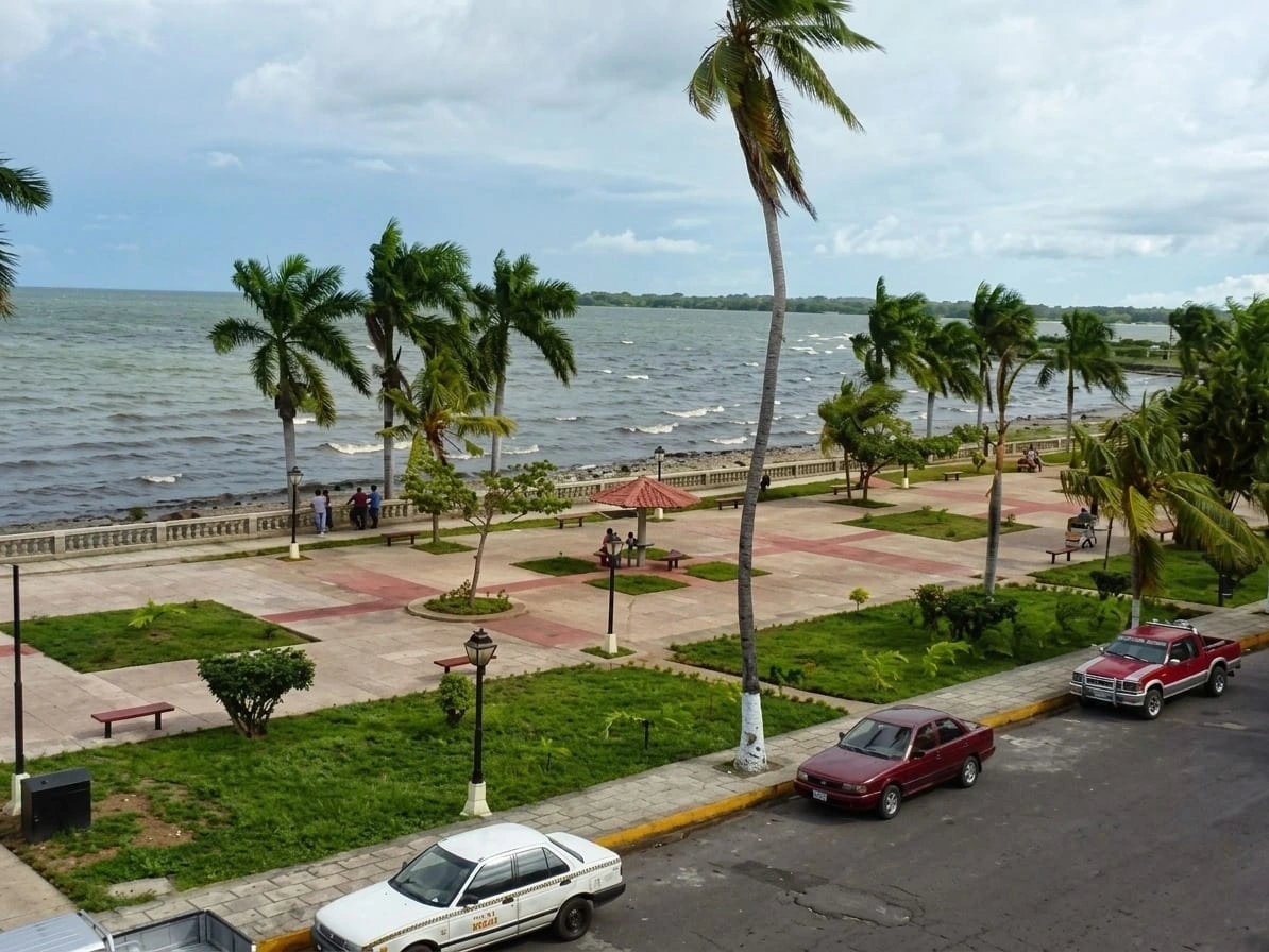 Palm trees along Granada Malecon Nicaragua