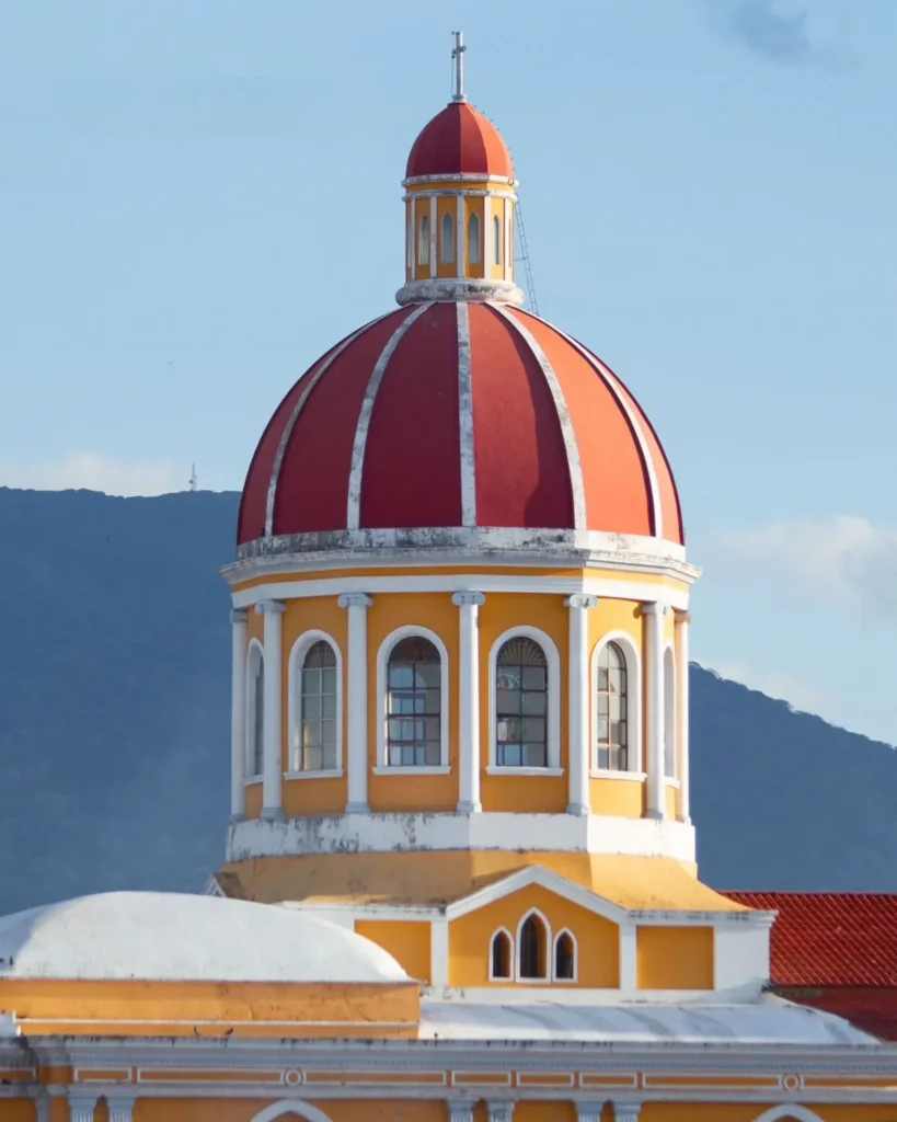 Architectural details of Granada Cathedral facade